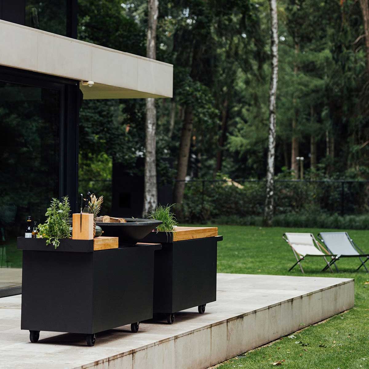 OFYR Mise en Place Table Black 135 PRO Teakholz OFYR Mise en Place Table Black 135 PRO Teakholz