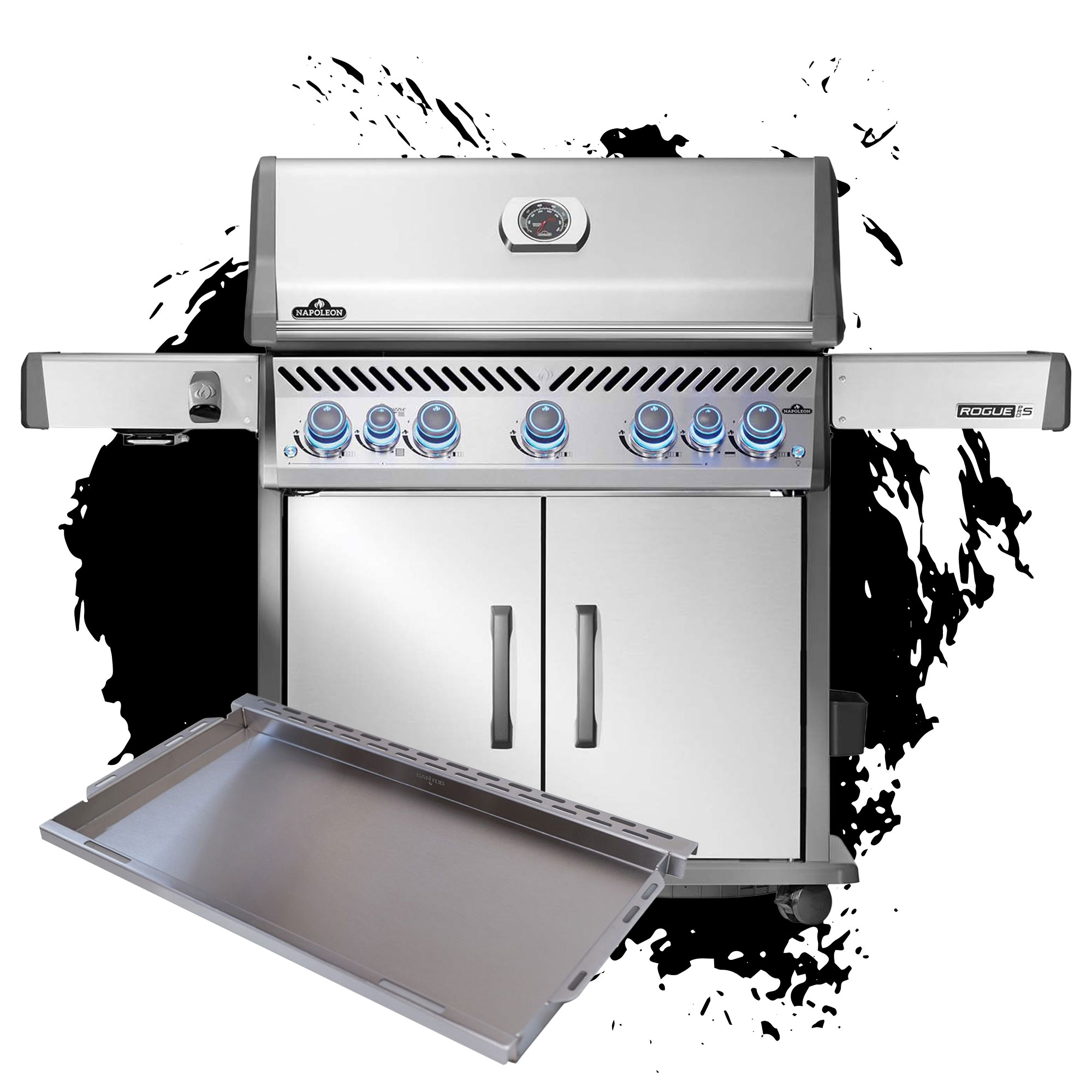 Napoleon Rogue PRO-S 625 mit Edelstahl Rosten | Edelstahl | inkl. SANTOS XXL Plancha