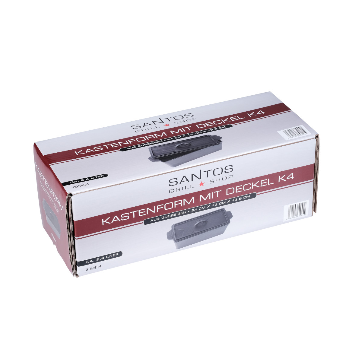 SANTOS Kastenform K4 mit Deckel, aus Gusseisen