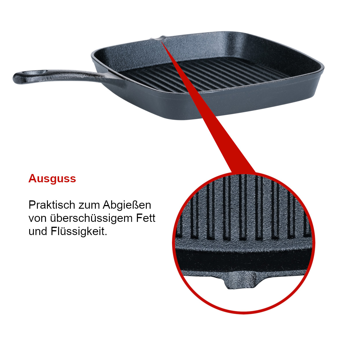 Santos Gusseiserne Grillpfanne Gr. 23 x 23 cm Santos Gusseiserne Grillpfanne Gr. 23 x 23 cm