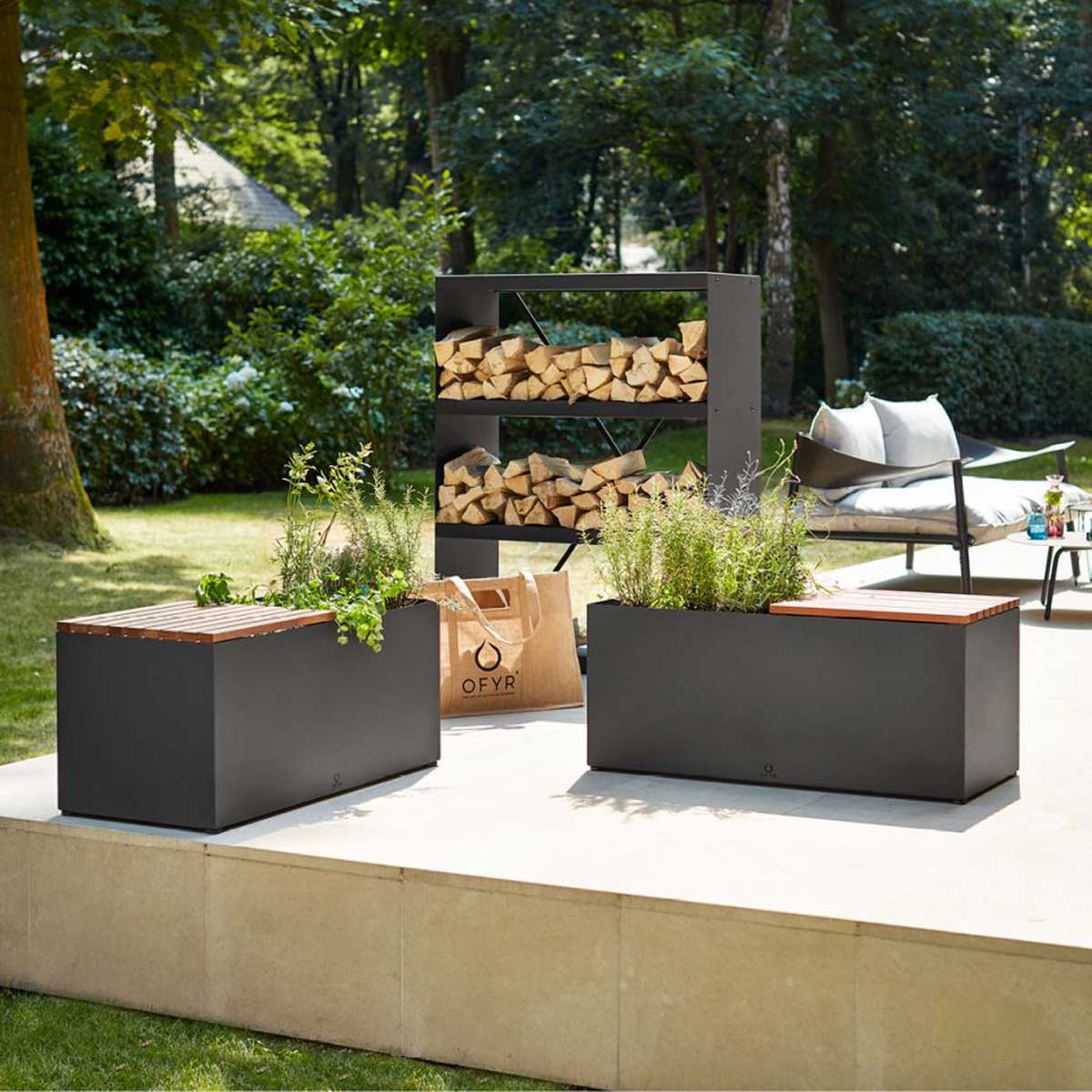 OFYR Herb Garden Bench Black Sitzbank