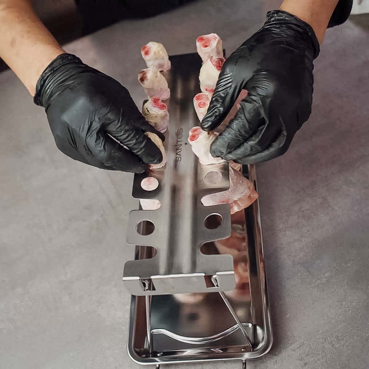 SANTOS Hähnchenschenkel Halter | Chicken Wings Rack | Edelstahl