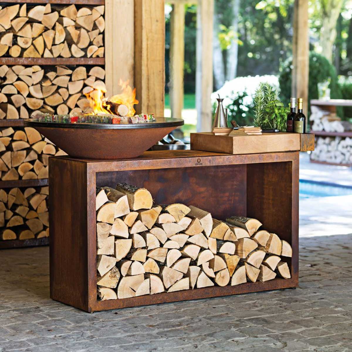 OFYR-Island+ Corten 100 Teak Wood