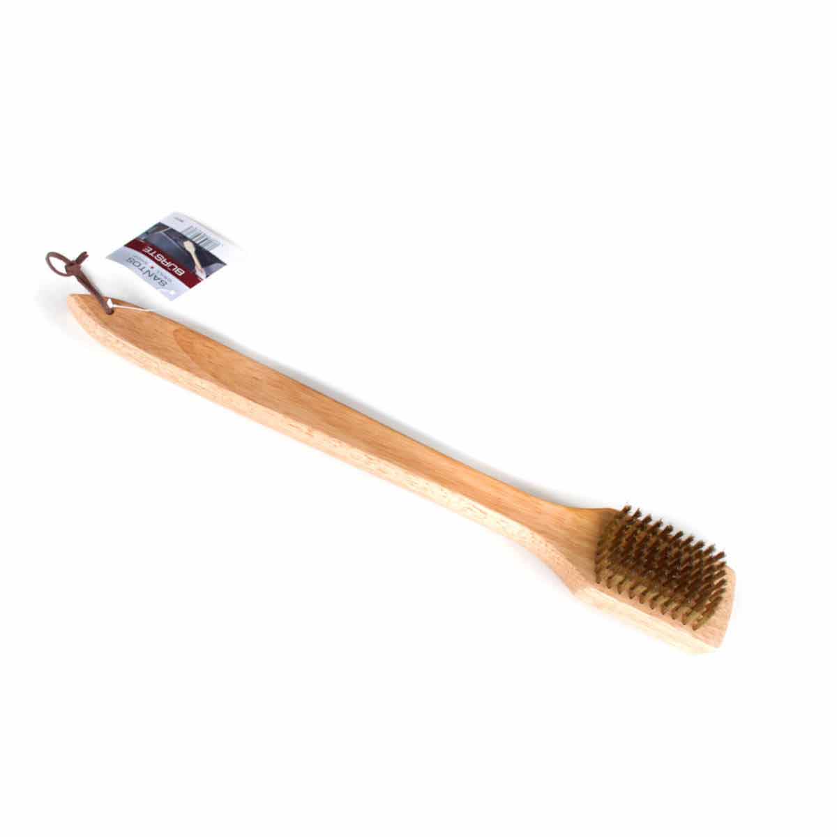 SANTOS Holz Grillbürste Messing mit Schaber, 45 cm SANTOS Holz Grillbürste Messing mit Schaber, 45 cm