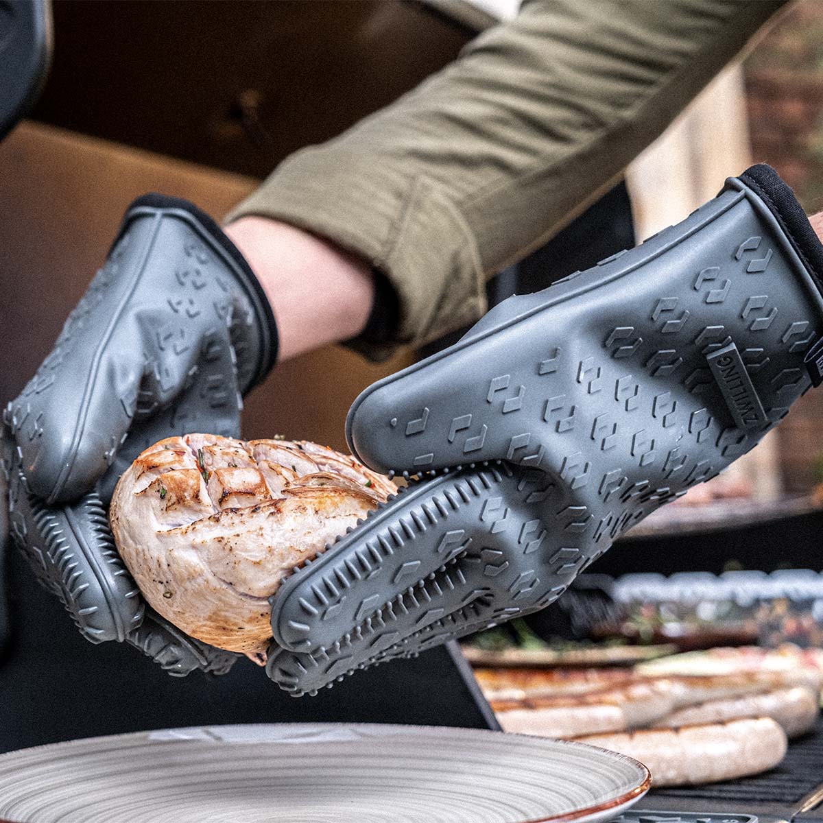 ZWILLING BBQ+ Silikon Grillhandschuhe 2-tlg, Anthrazit