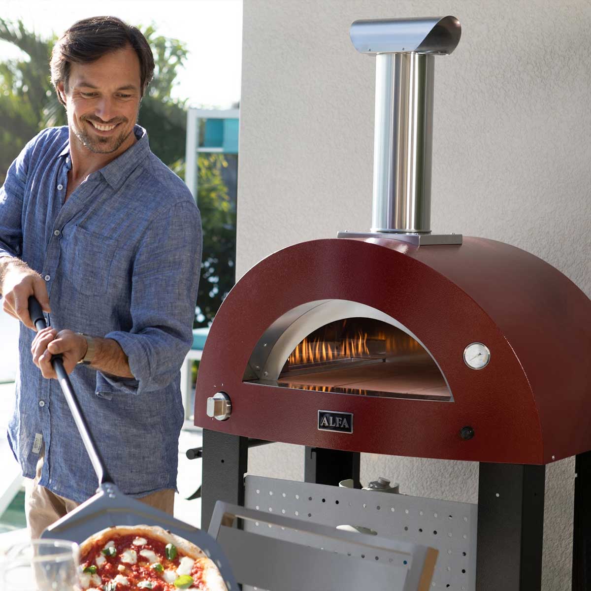 Alfa Forni Gas Pizzaofen Moderno 3 Pizze Antikrot | Hybrid