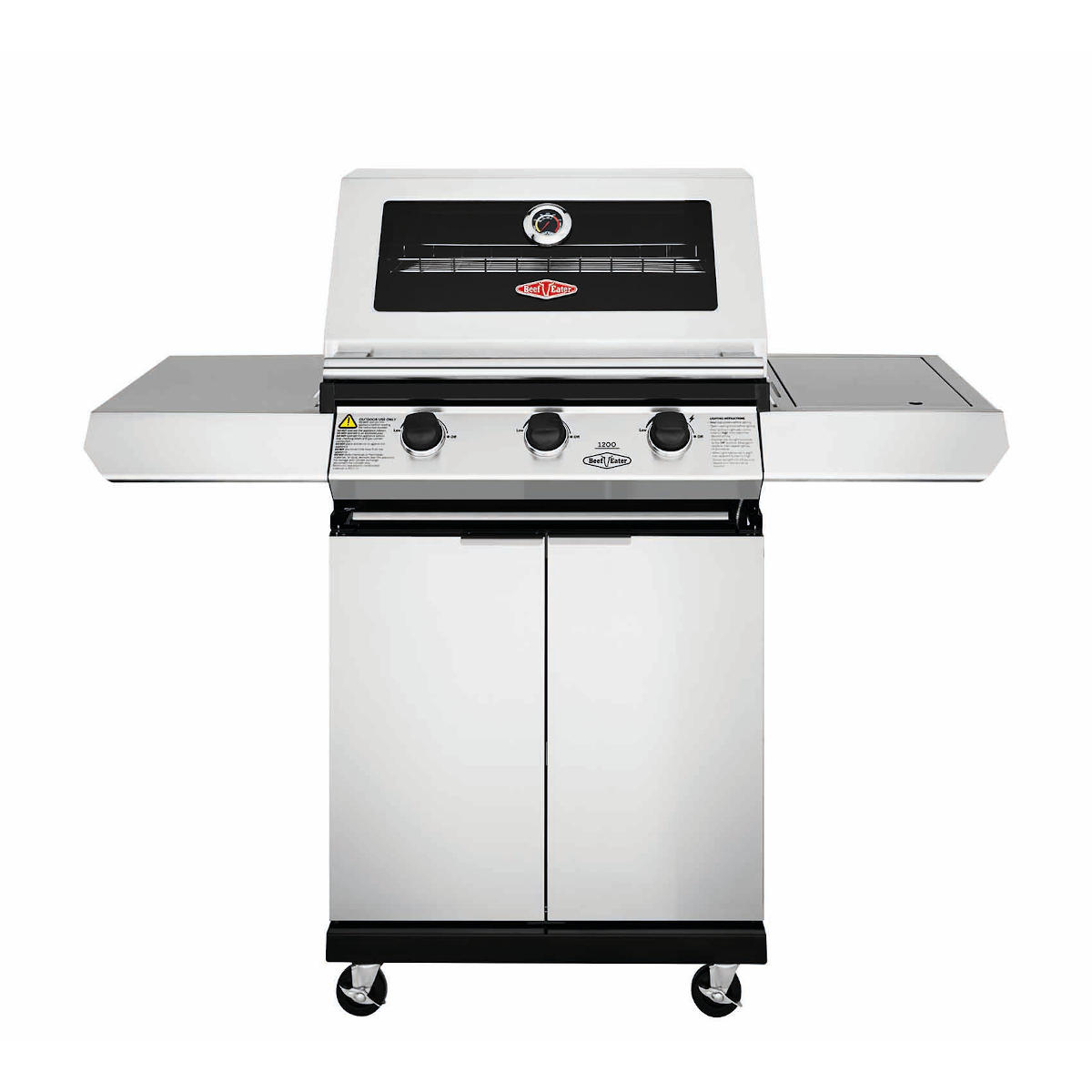 BeefEater 1200S Serie 3 Brenner Grillwagen inkl. Seitenbrenner, Edelstahl