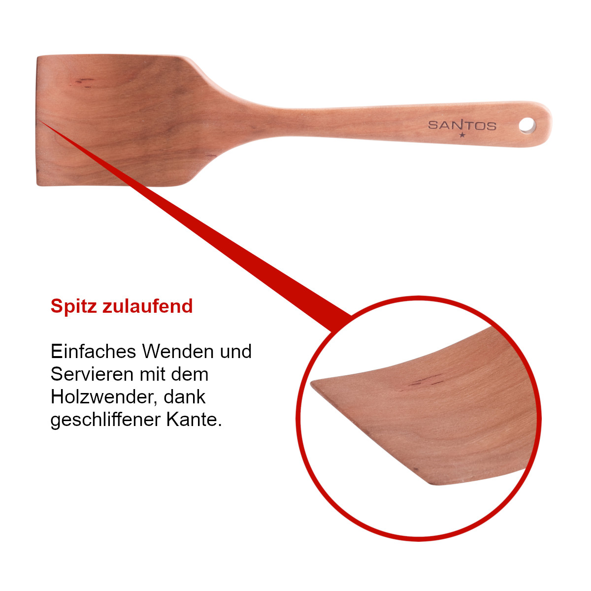 SANTOS Holzwender Spatula | Spachtel aus Kirschholz | Retoure