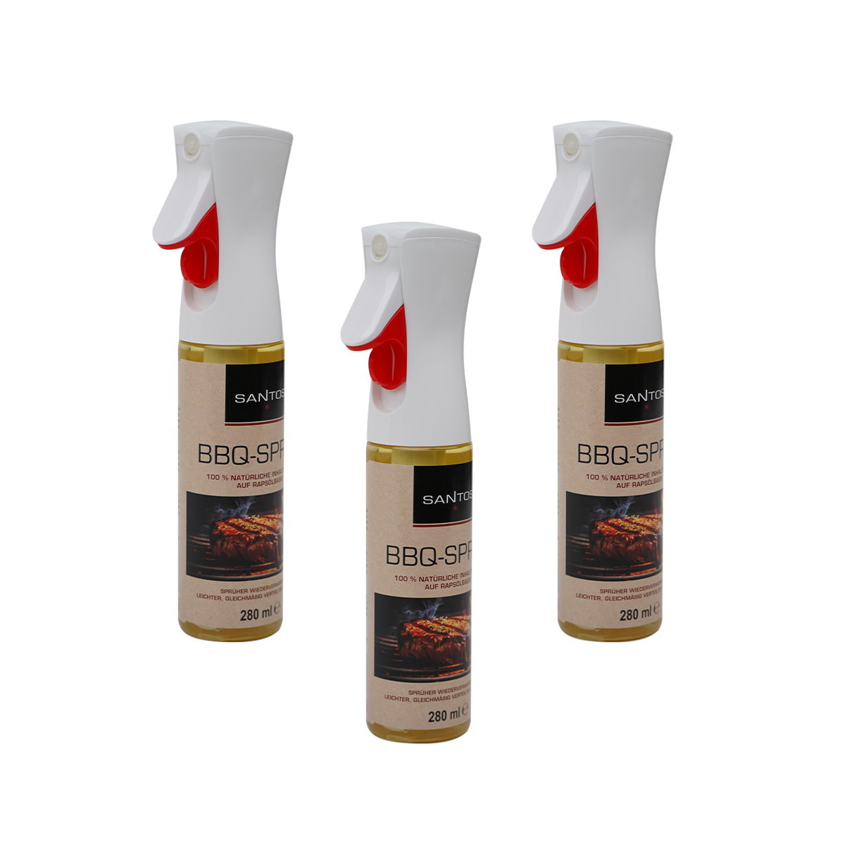 SANTOS Antihaft BBQ Grillspray 280 ml, 3er Set SANTOS Antihaft BBQ Grillspray 280 ml, 3er Set