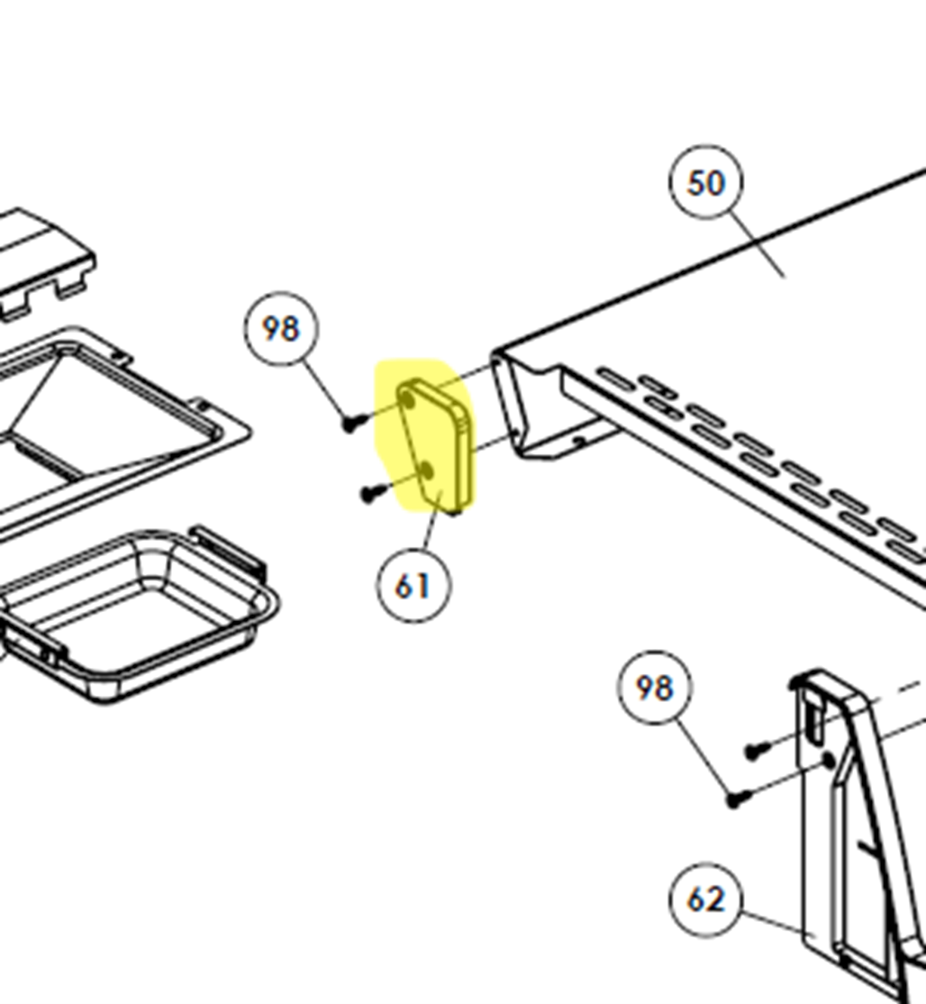 Broil King Seitenablage Endkappe rechts innen hinten SOVEREIGN