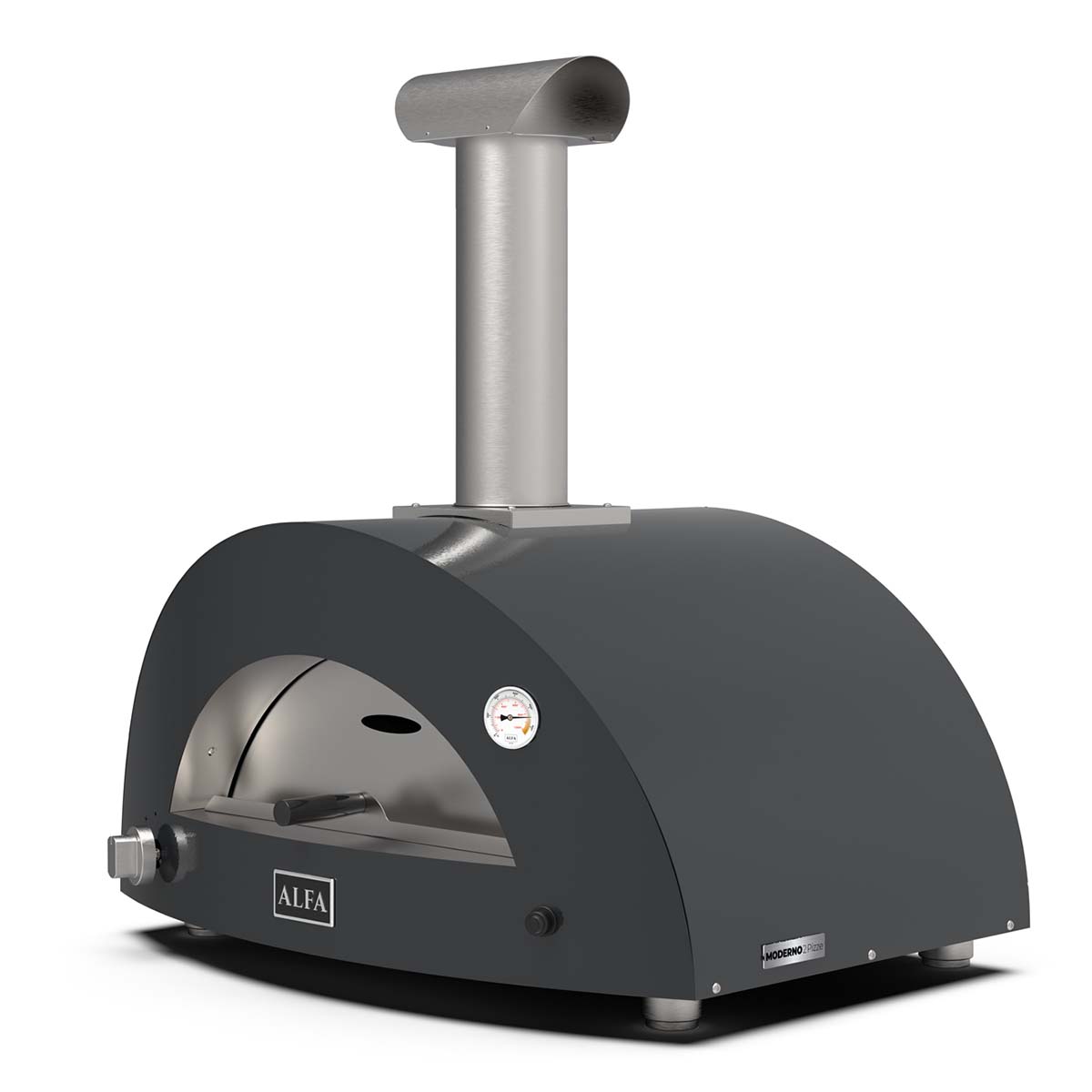Alfa Forni Gas Pizzaofen Moderno 2 Pizze in Schiefergrau
