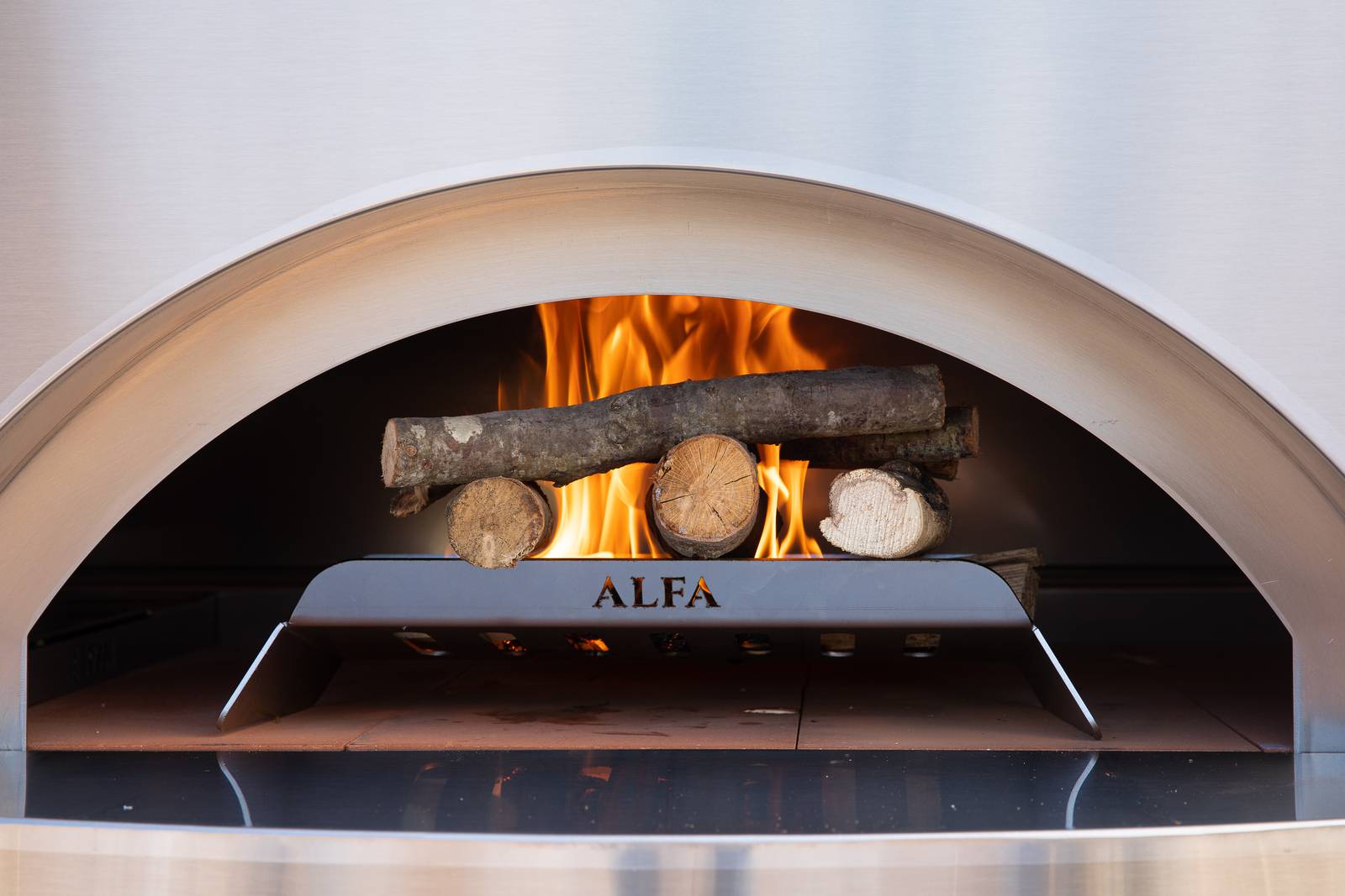 Alffa Forni -Kit Hybrid 4 Pizze (Classico) Edelstahl
