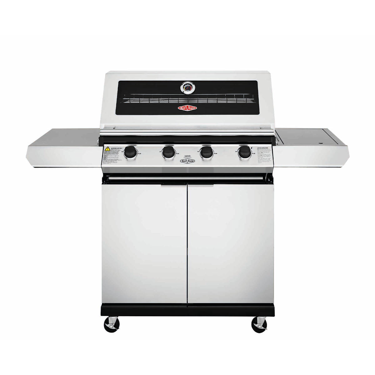 BeefEater 1200S Serie 4 Brenner Grillwagen inkl. Seitenbrenner, Edelstahl