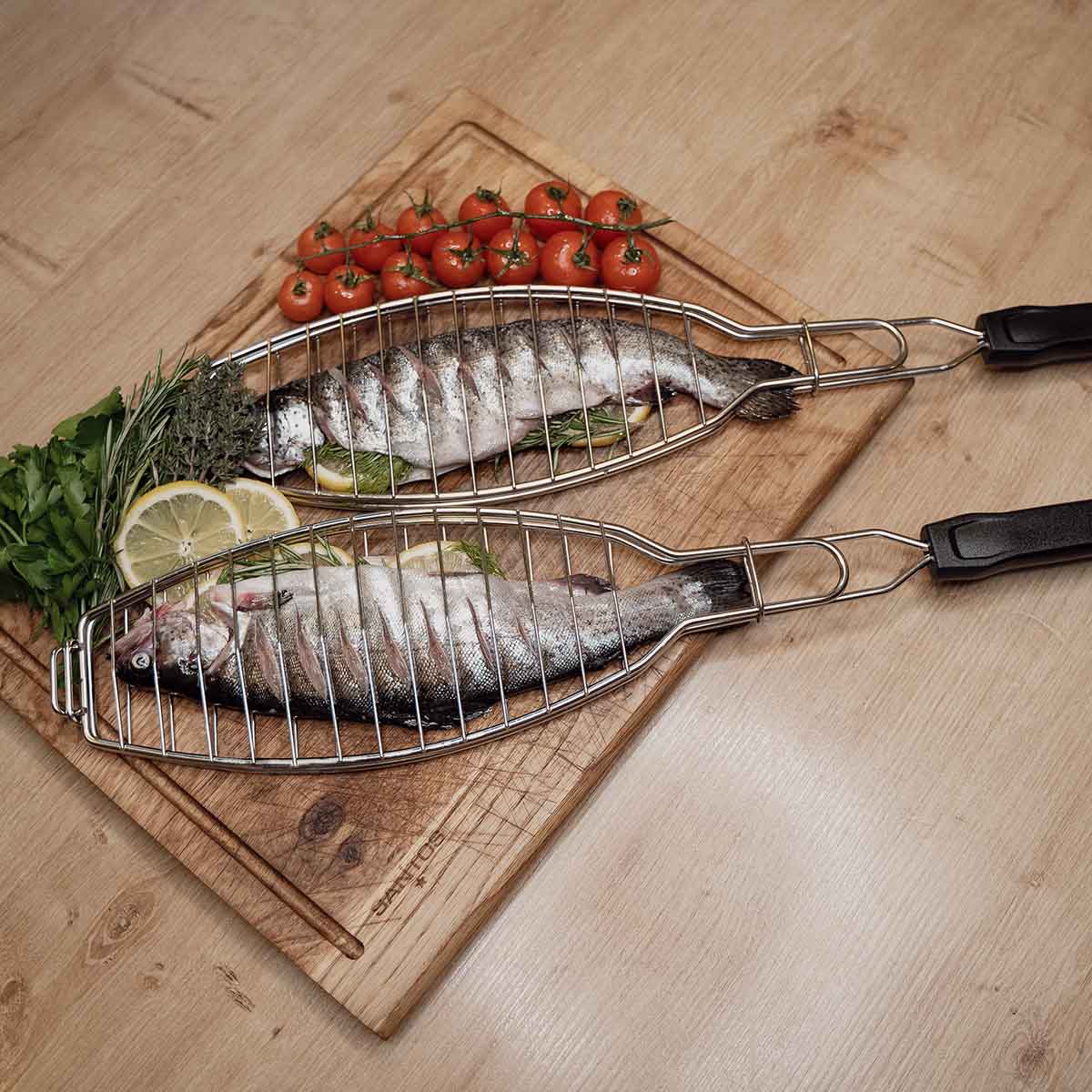 SANTOS Fischbräter Edelstahl 61,5 cm - 4er-Set