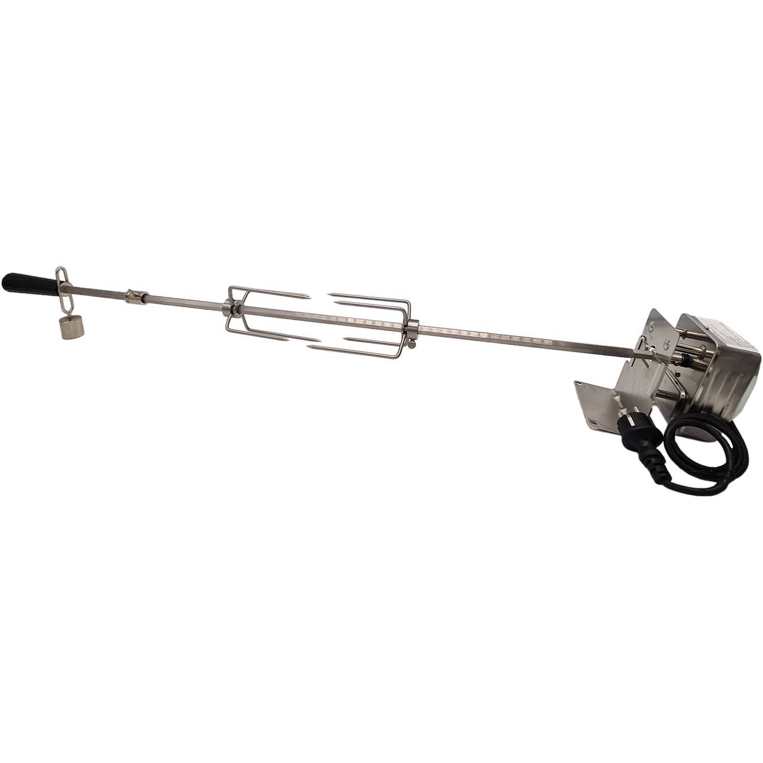 BUL - Bull Rotisserie 30" Kit für Angus, Steer, Bison (beinhaltet Spieß, Fleischklammern, Ausgleichsgewicht, Motor + Halterung)