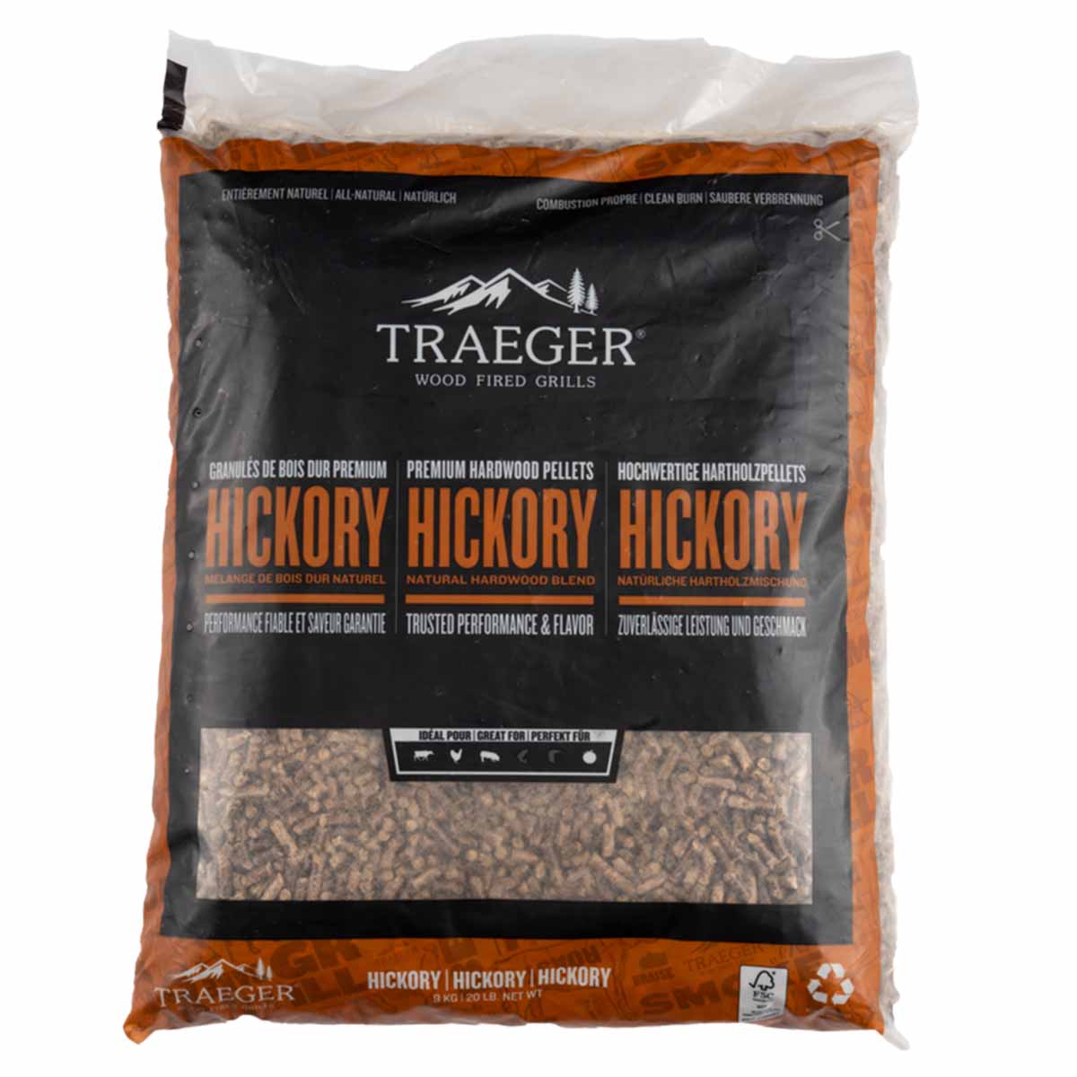 Traeger Hartholz Pellets Hickory | 9 kg | FSC Traeger Hartholz Pellets Hickory | 9 kg | FSC