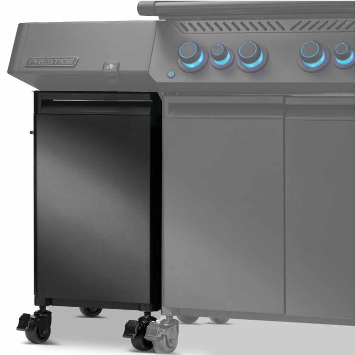 Napoleon Phantom Prestige Seitenschränke, beispielhaft an Prestige Gasgrill montiert