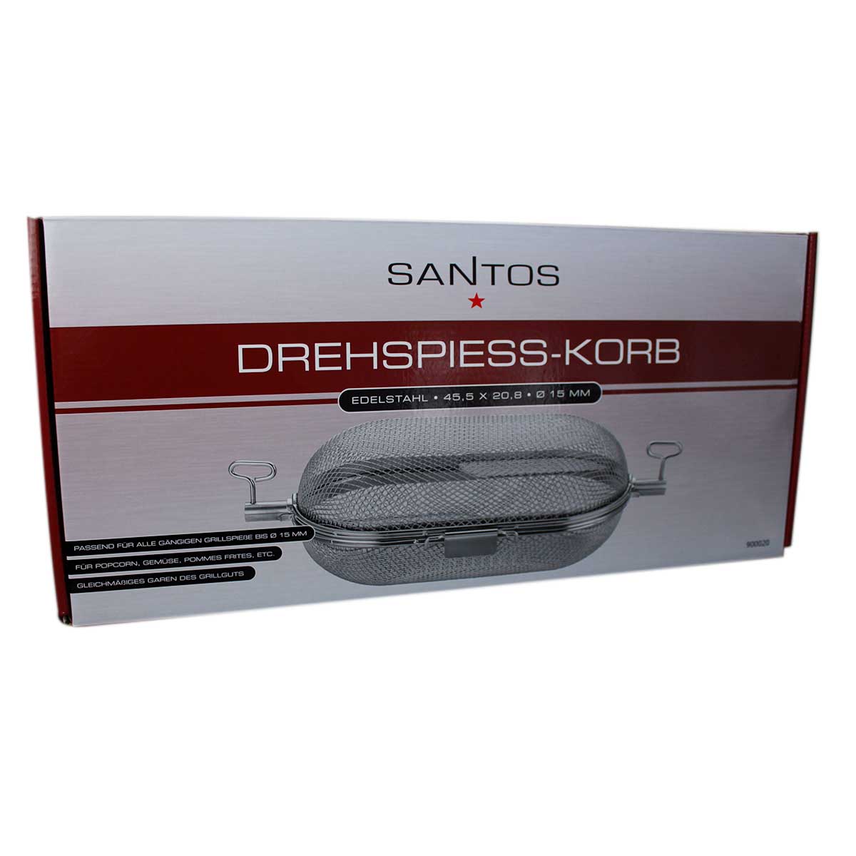 SANTOS Drehspieß Korb, Rund, Edelstahl | Retoure