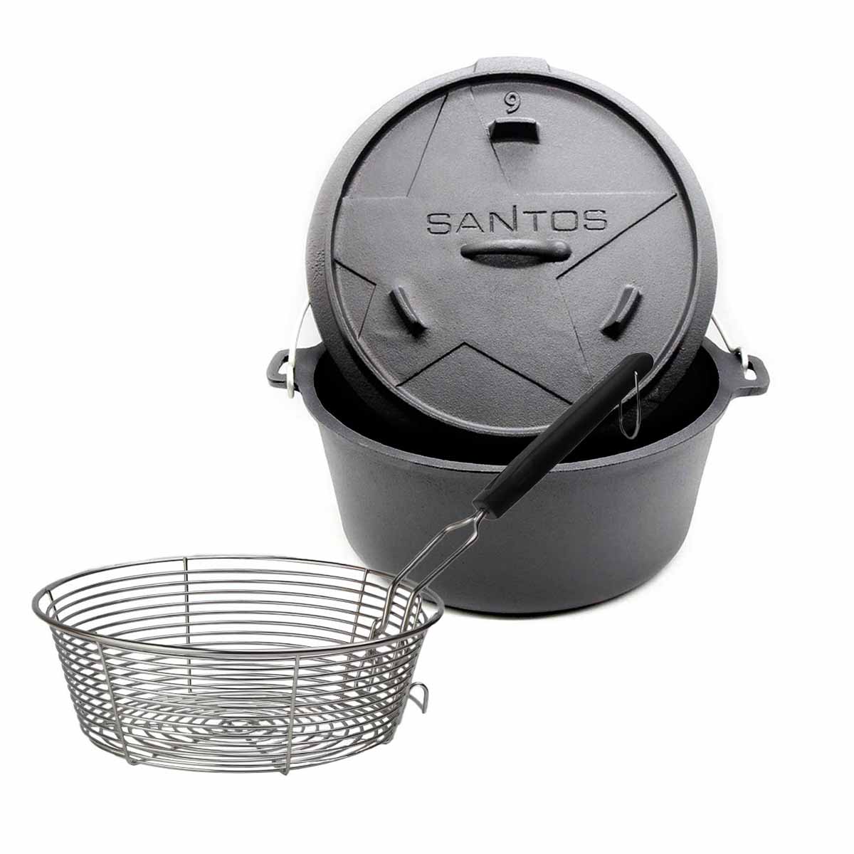 SANTOS 9 QT Dutch Oven mit Frittierkorb SANTOS 9 QT Dutch Oven mit Frittierkorb