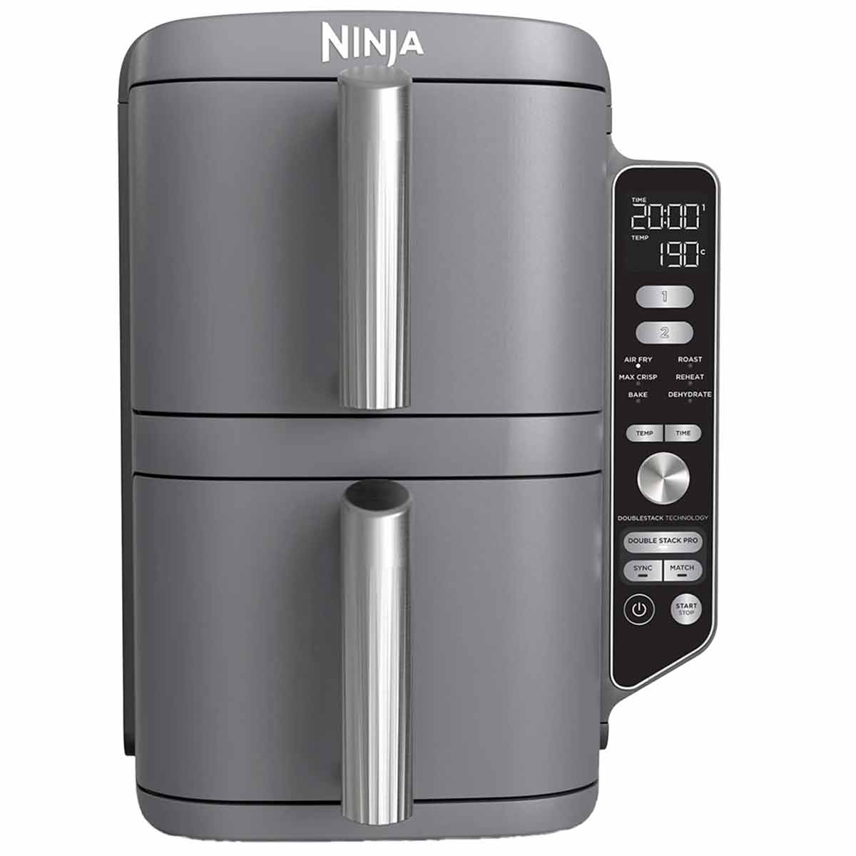 Ninja Double Stack XL 2‑Ebenen Heißluftfritteuse 9,5 Liter in Grau