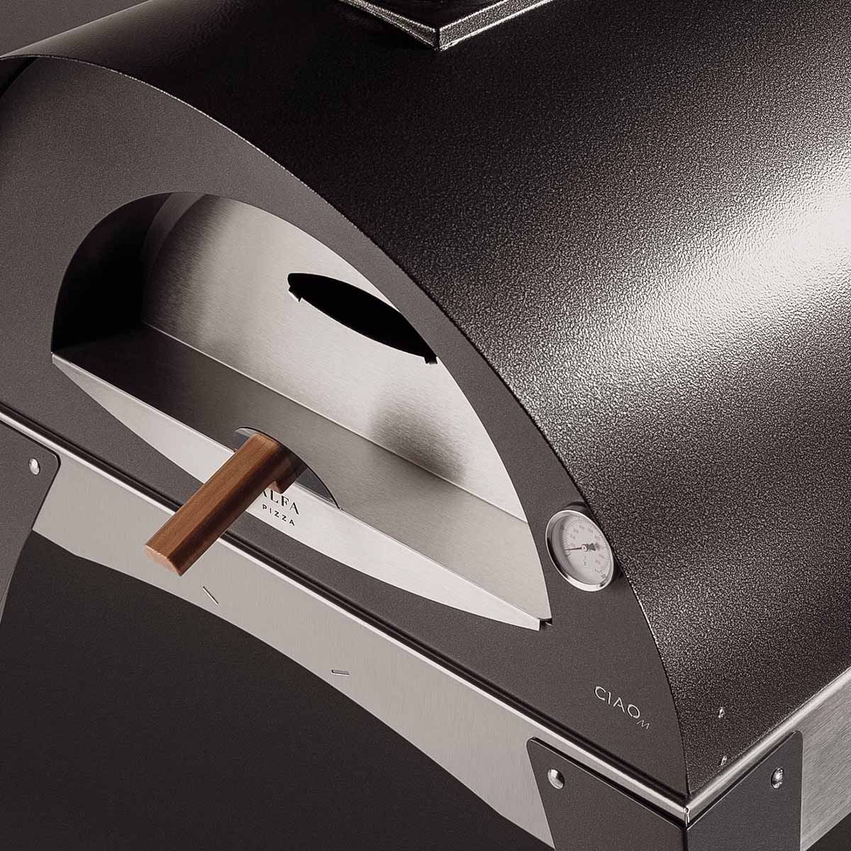 Alfa Forni Pizzaofen Moderno Ciao 2 Pizze, Holz-Backofen, Grau