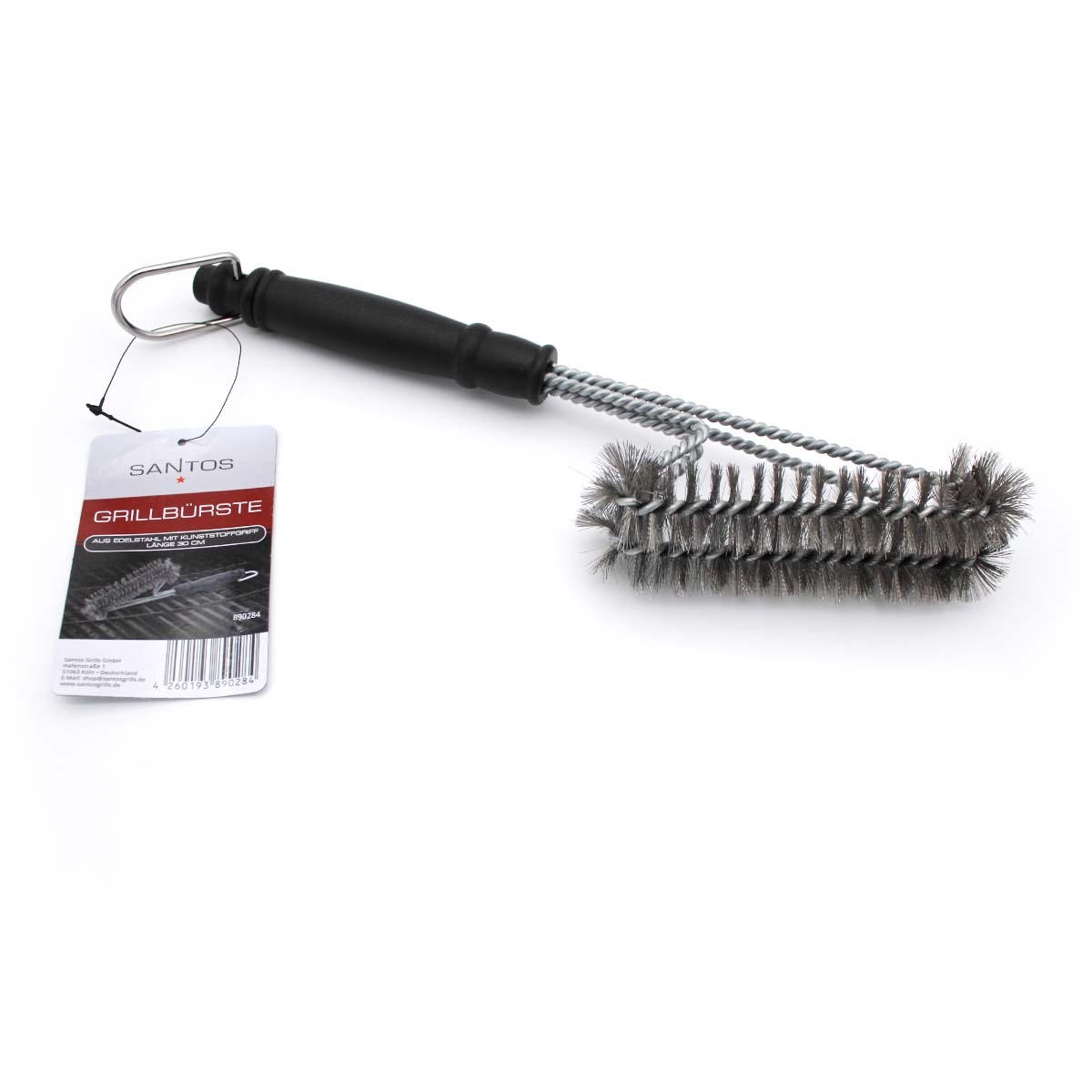 SANTOS 2-Kopf Grillbürste Edelstahl 33 cm SANTOS 2-Kopf Grillbürste Edelstahl 33 cm