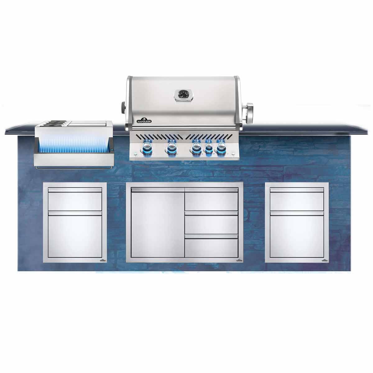 Napoleon Einbau Gasgrill Prestige PRO 500 | Edelstahl | Erdgas inkl. Drehspieß