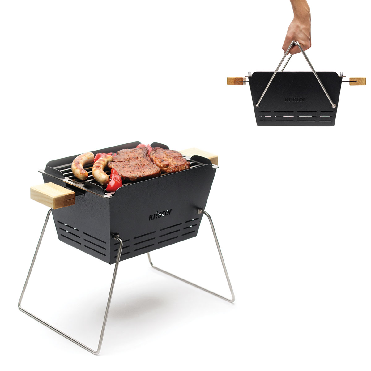 Knister Grill Small – tragbarer Holzkohlegrill
