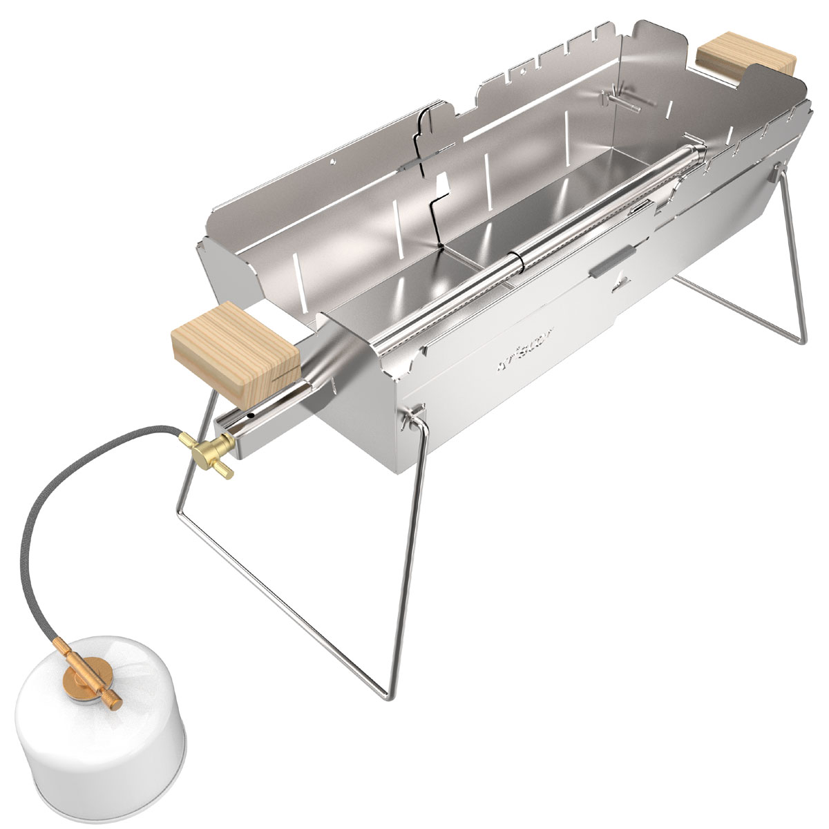 Knister Gasgrill Hero – tragbarer Dual Fuel Edelstahl-Grill Knister Gasgrill Hero – tragbarer Dual Fuel Edelstahl-Grill