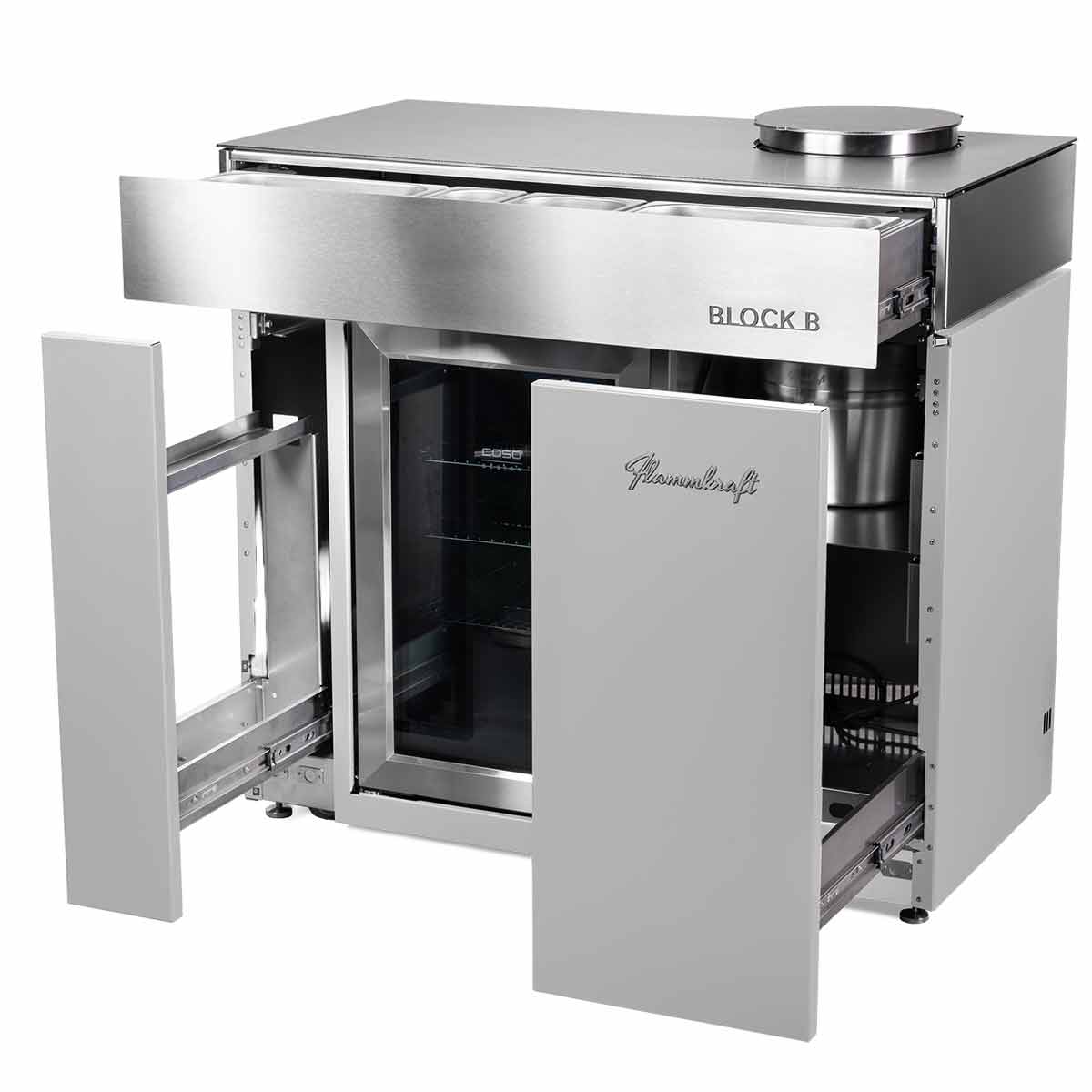 Flammkraft Block B, Flexibles Bar- und Kühlmodul, Front