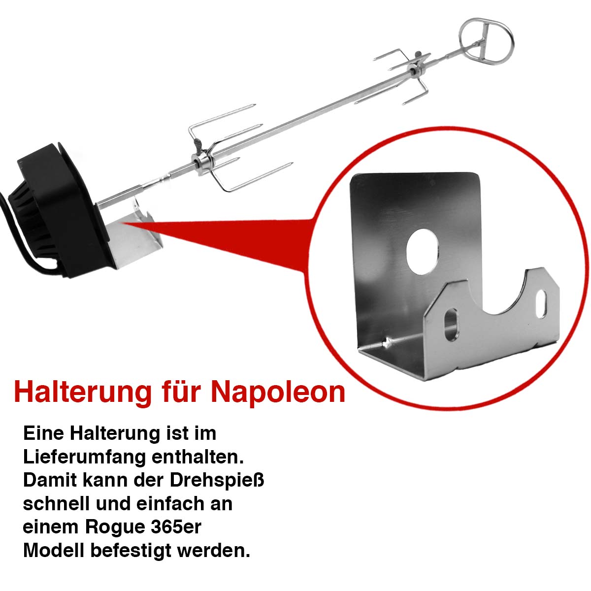 SANTOS Premium Drehspieß für Napoleon Rogue 365er SANTOS Premium Drehspieß für Napoleon Rogue 365er