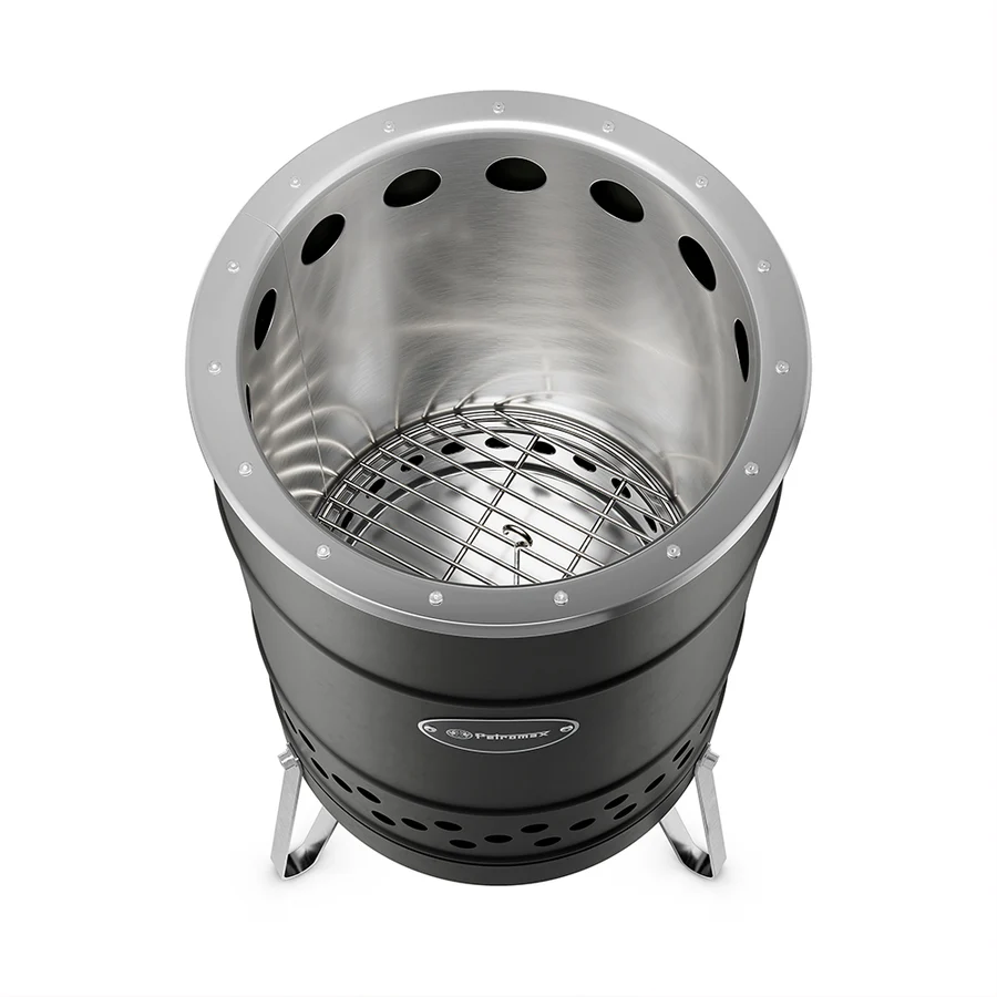 Petromax Pyron Black Edition – Feuertonne für raucharme Lagerfeuer-Atmosphäre
