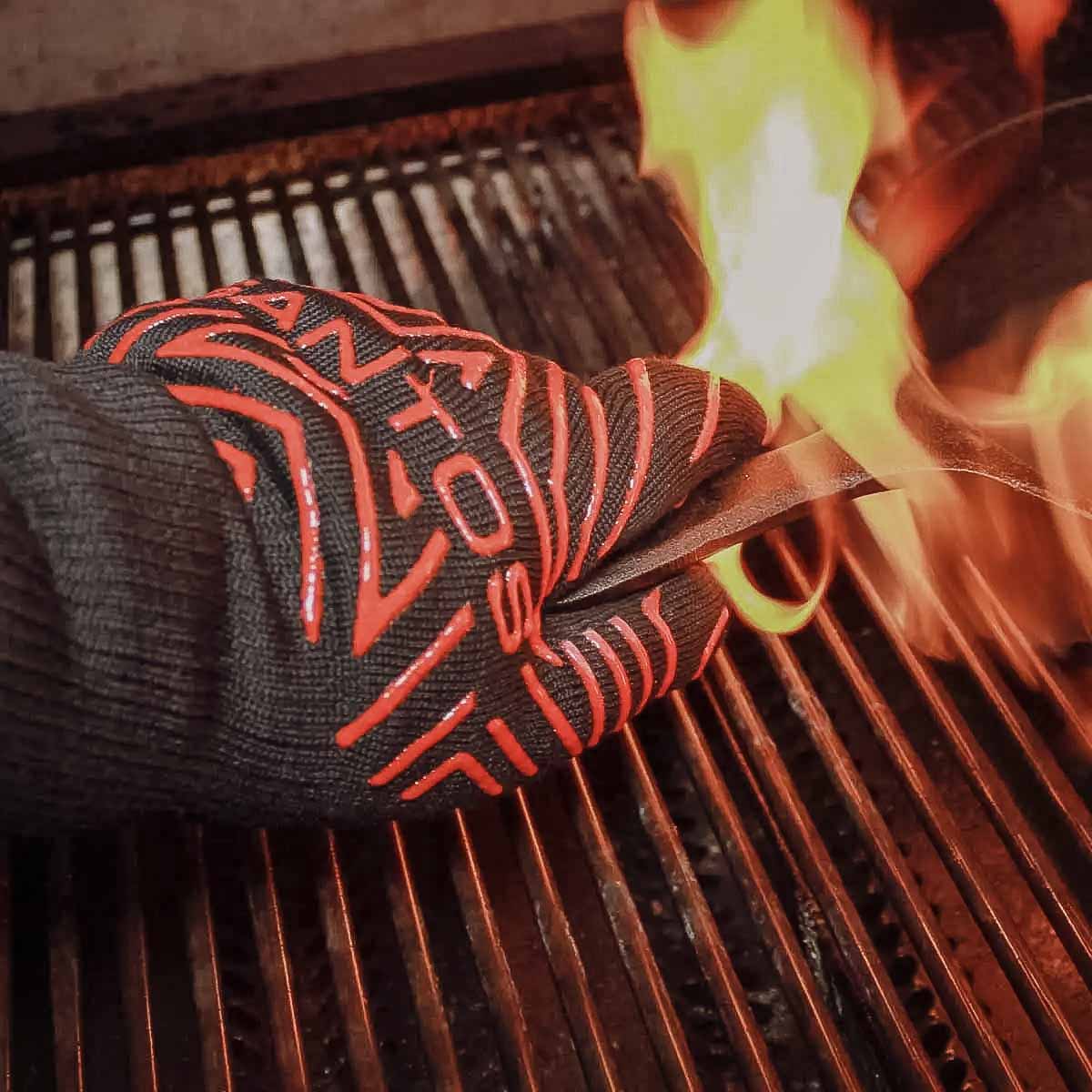 SANTOS Grill Handschuh (Paar) hitzebeständig bis 350 °C | Universalgröße | Retoure