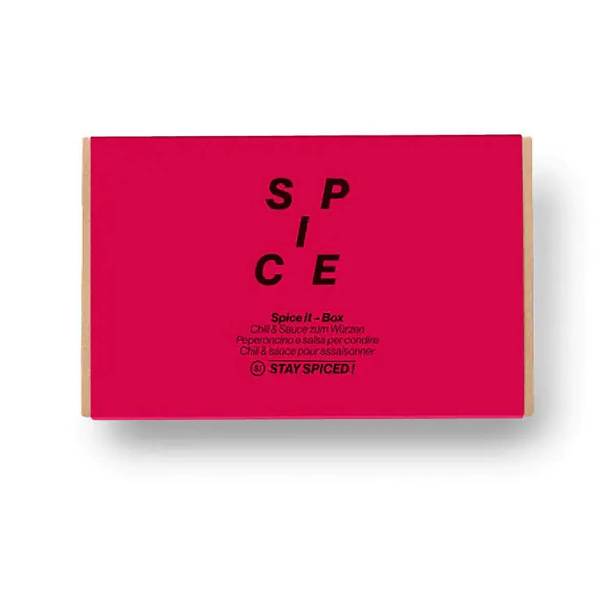 STAY SPICED !  SPICE IT Geschenkbox | 3 x 170 ml Dose und Chili Sauce