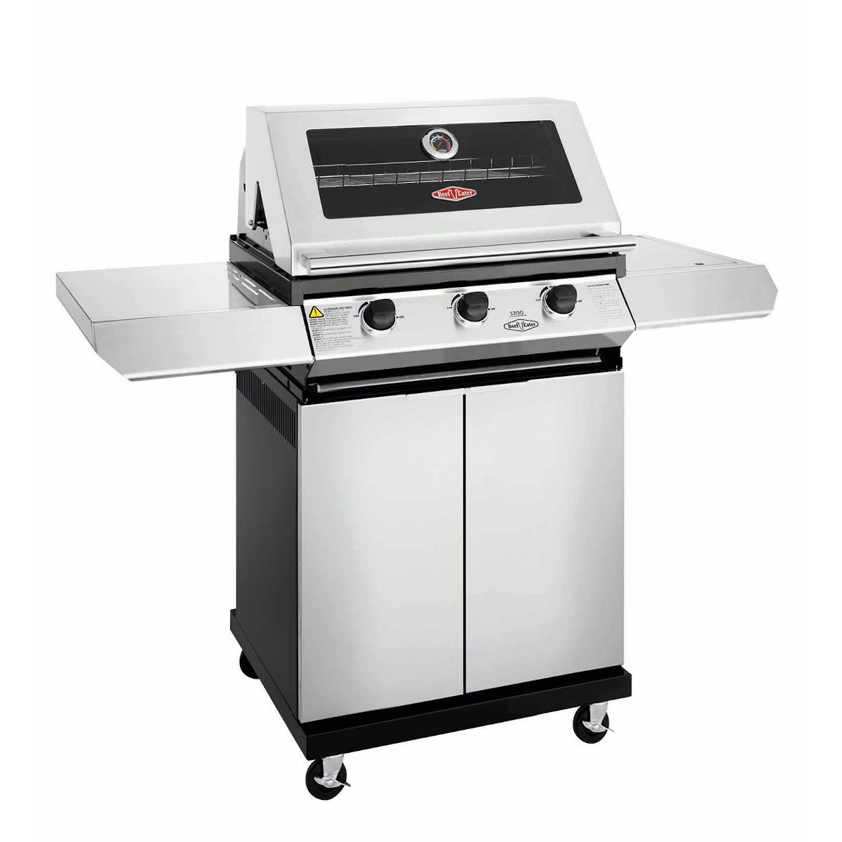BeefEater 1200S Serie 3 Brenner Grillwagen inkl. Seitenbrenner, Edelstahl