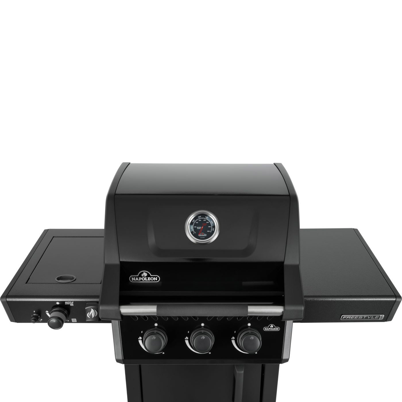 Napoleon Freestyle 365 mit Sizzle Zone in Schwarz, Ansicht Haube