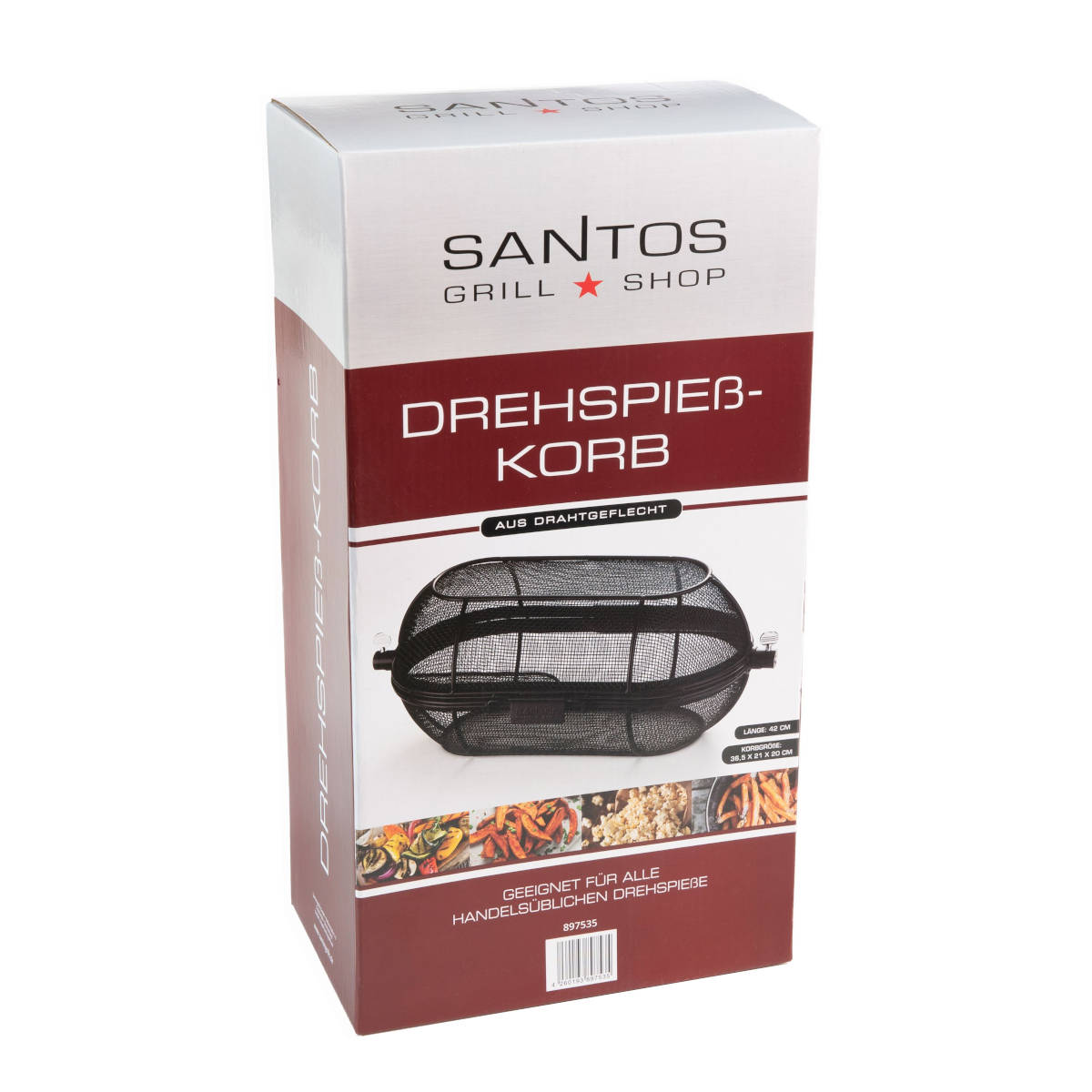 SANTOS Drehspieß Korb für Drehspieße | Grillkorb | rund | Retoure