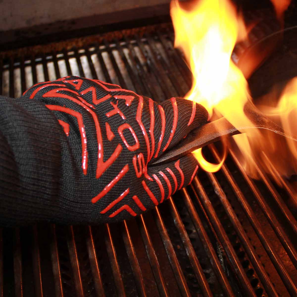 SANTOS Grill Handschuh (Paar) hitzebeständig bis 350 °C | Universalgröße | Retoure