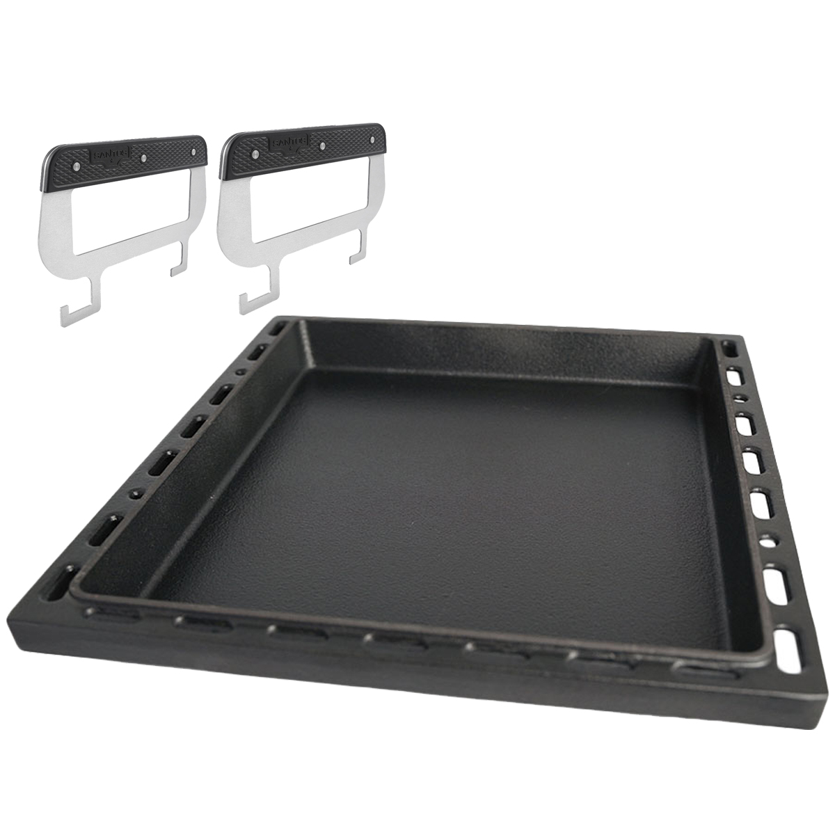 SANTOS Plancha XXL In Acciaio Inox Per Barbecue Napoleon Rogue 525 E 625 - 68,5x45x4 Cm - Antiruggine, Distribuzione Calore Uniforme