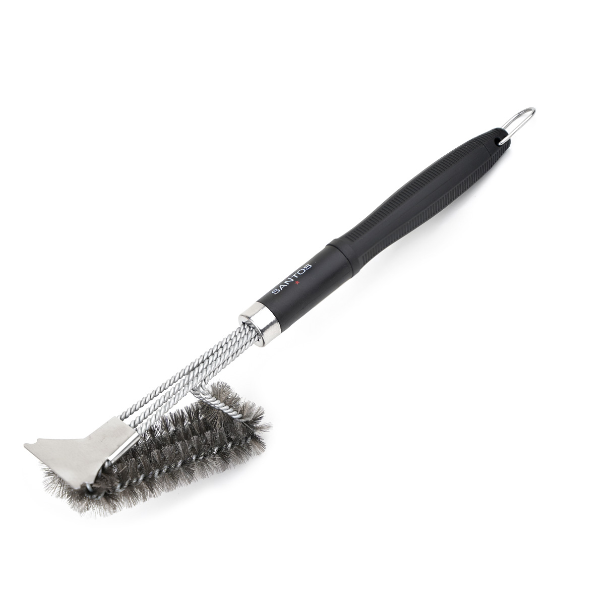 SANTOS 3-Kopf Grillbürste mit Schaber | 44 cm