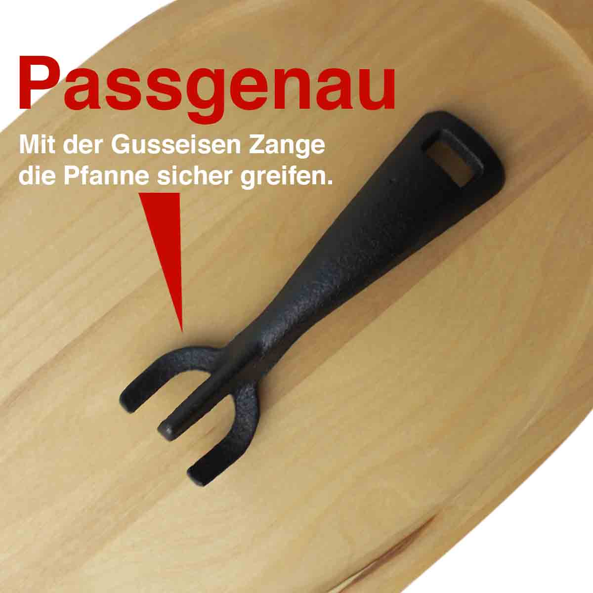 SANTOS Pfanne Gusseisen inkl. Tablett & Griff, 27,3 x 18,7 cm SANTOS Pfanne Gusseisen inkl. Tablett & Griff, 27,3 x 18,7 cm