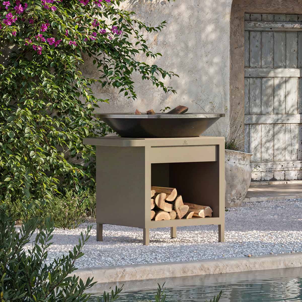 Ofyr Pro Connect | Plancha Modul Taupe, mit Standbeinen