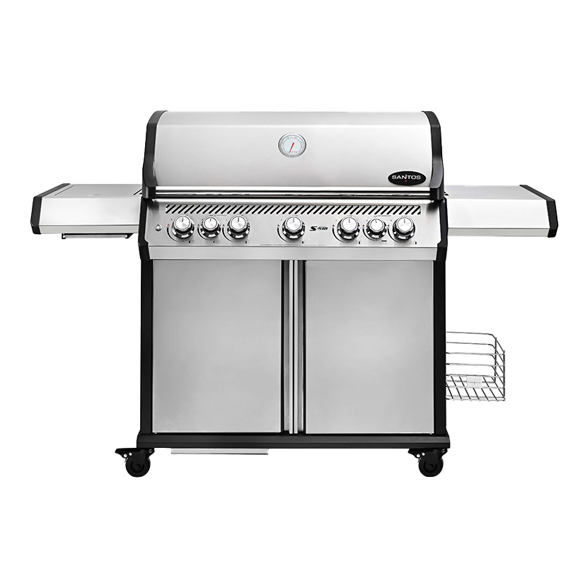 SANTOS S-518 Pro Edelstahl | Seiten- & Heckbrenner | Ready2Grill Bundle
