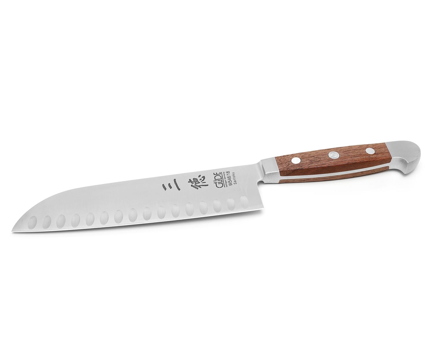 Güde Alpha Walnuss Santoku Kulle 18 cm – Japanische Präzision trifft Solinger Handwerkskunst