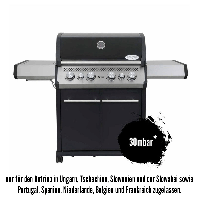 SANTOS S-418 mit 30 mbar für PT | ES | NL | BE | FR | HU | CZ | SK | SL | Schwarz