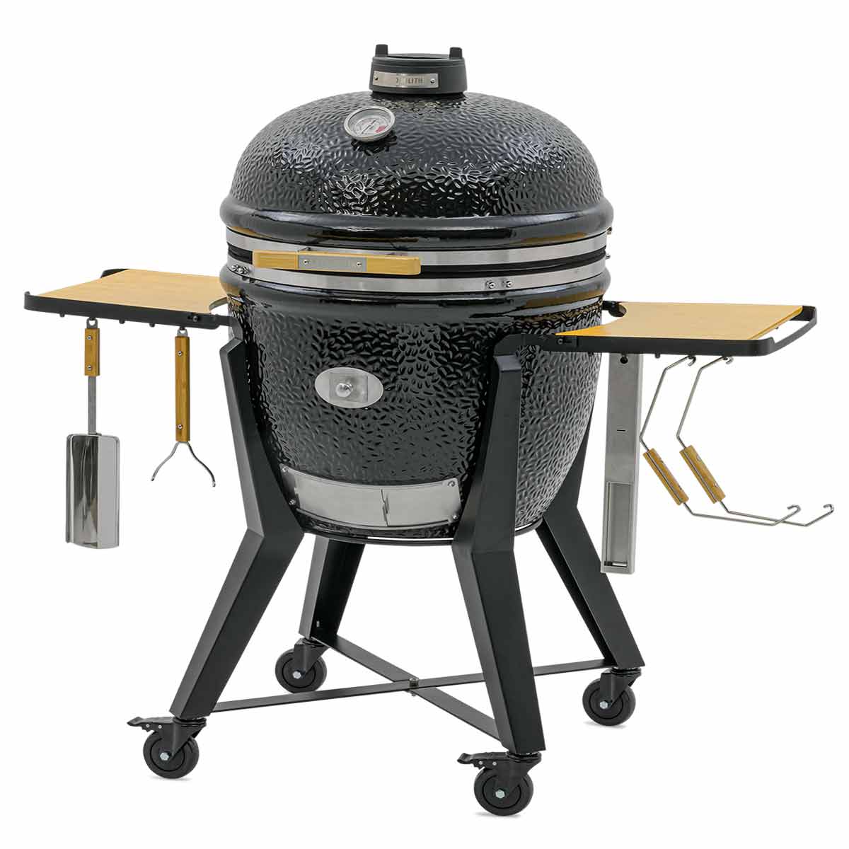 Monolith Keramikgrill Two.66 inklusive Gestell und BBQ Guru Lüfter, geschlossener Deckel