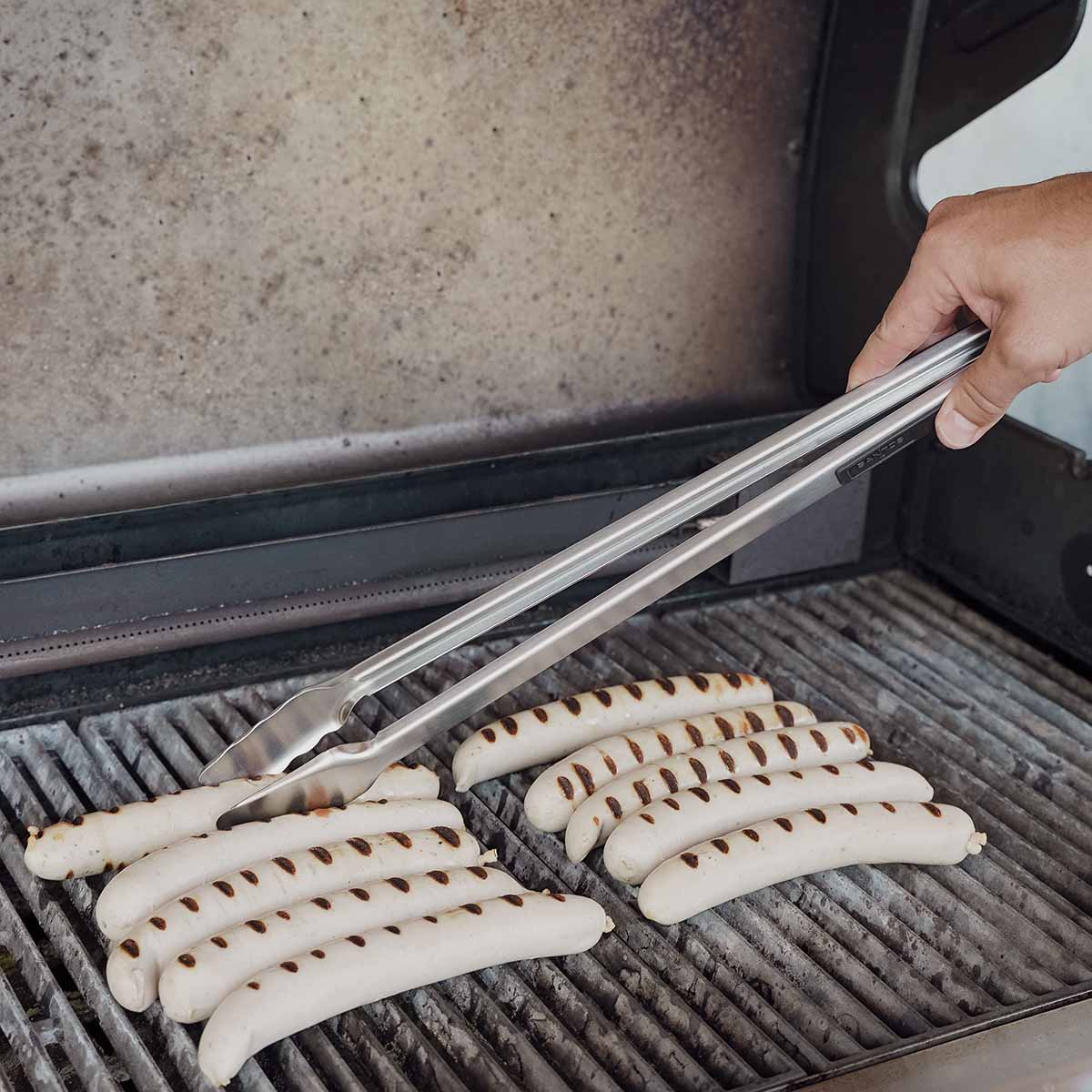 SANTOS Premium XL Grillzange mit eckigem Kopf | 53 cm