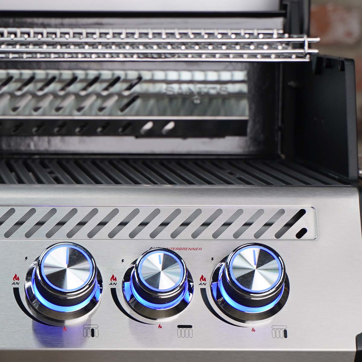 SANTOS Free S-410 PRO Einbaugrill | Heckbrenner | Edelstahl Beleuchtet