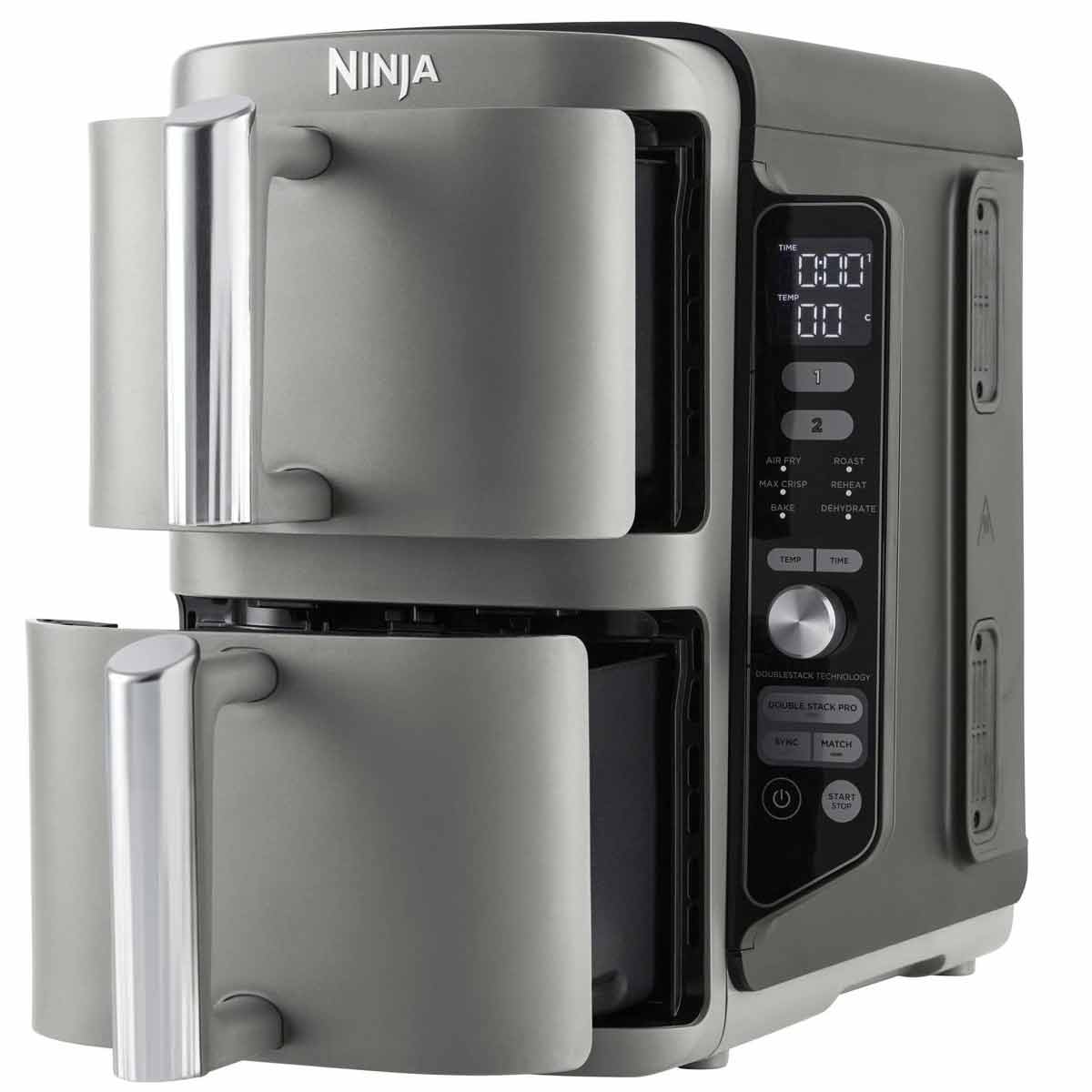 Ninja Double Stack XL 2‑Ebenen Heißluftfritteuse 9,5 Liter in Grau