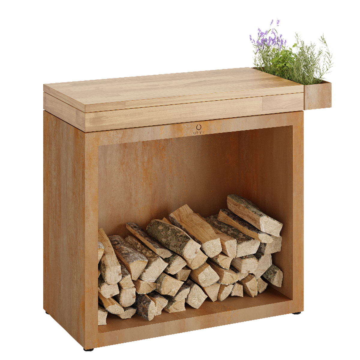 OFYR Butcher Block Storage 90 Corten Teakholz